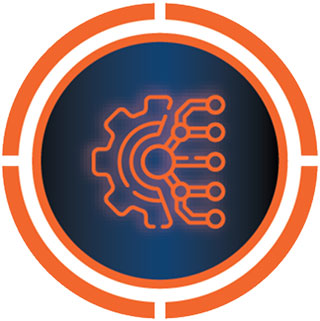 Connected workflow vision icon